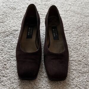 Stuart Weitzman Dark Brown Suede Heels